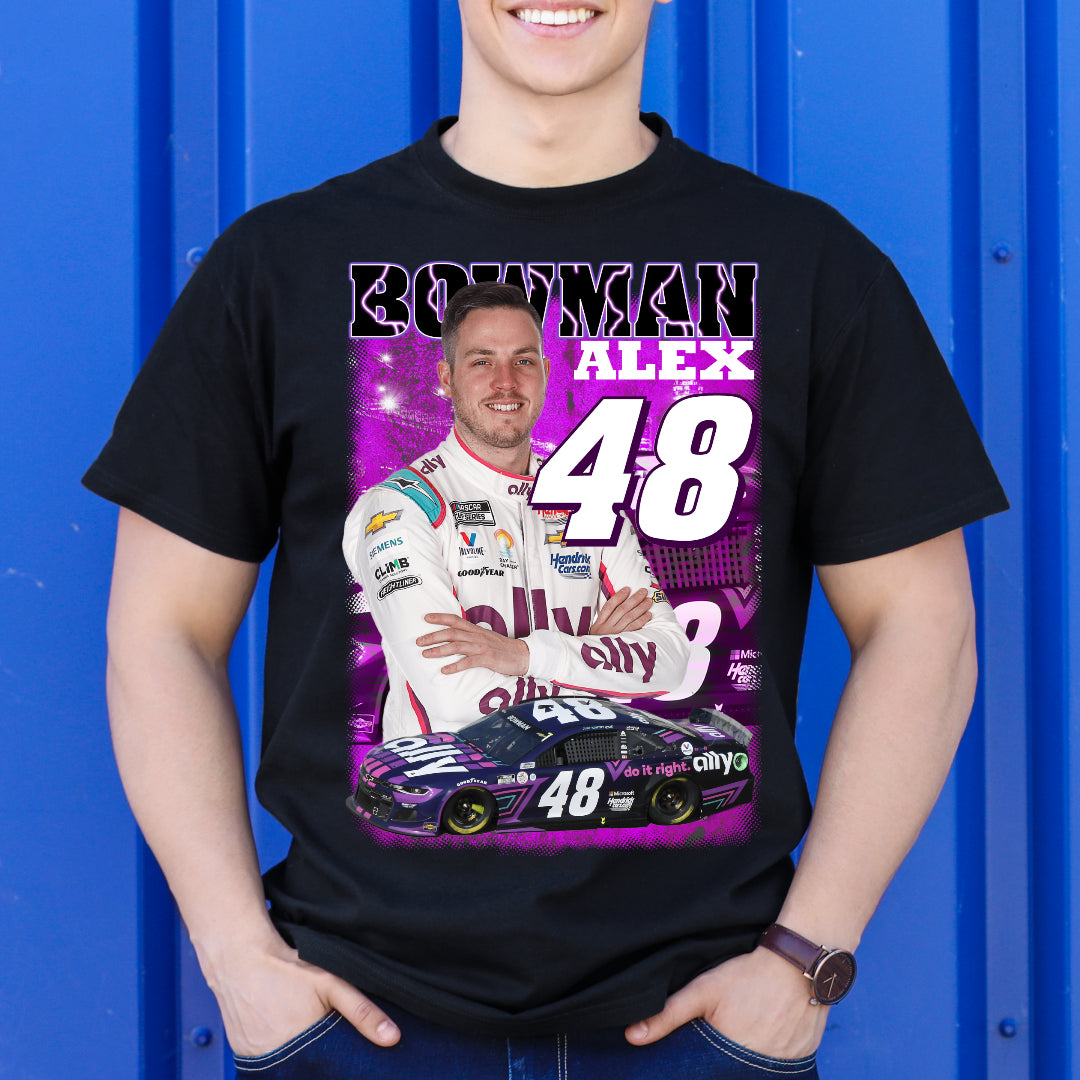 Alex Bowman V2 Stock Car Racing T-Shirt Sport Athlete Family Tee