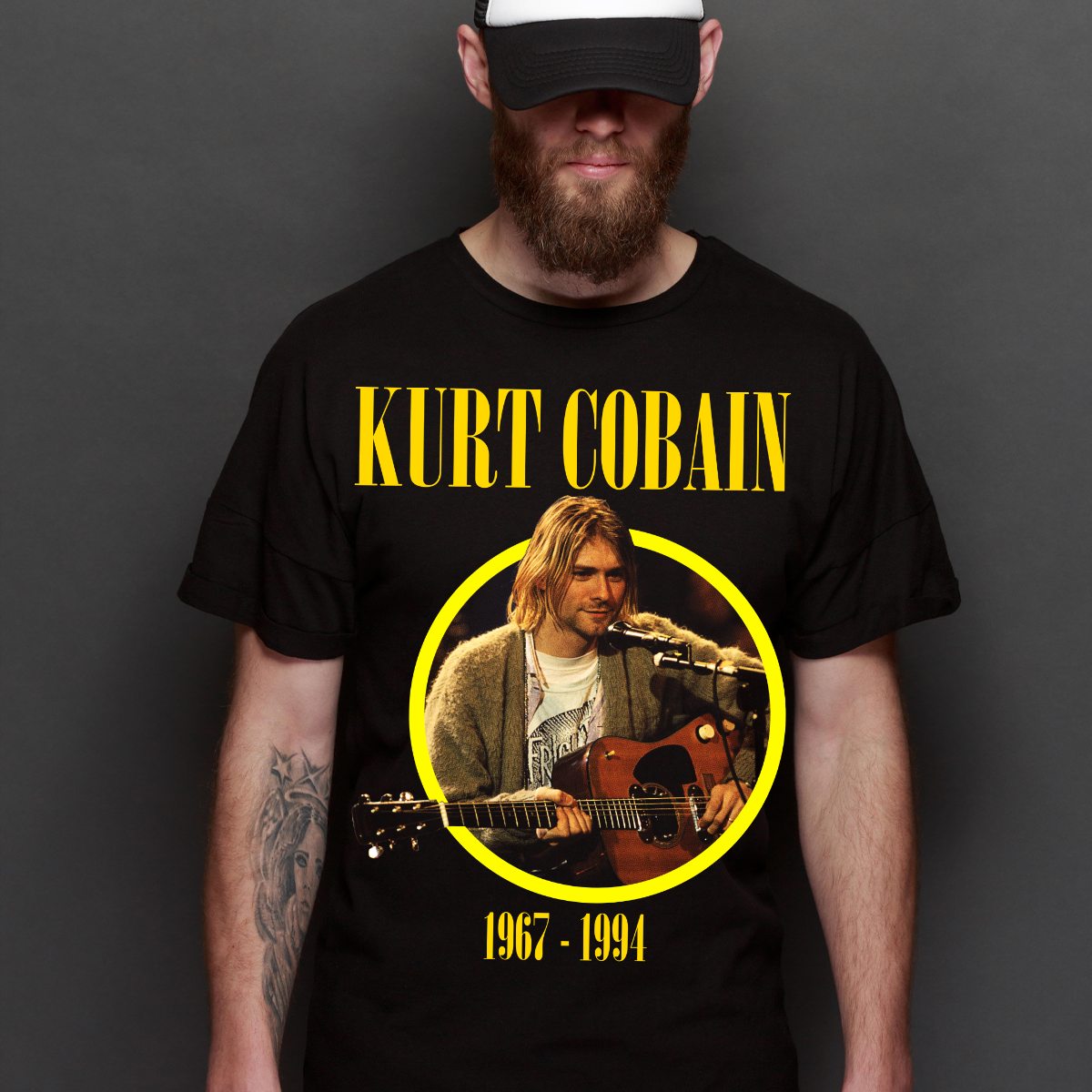 Nirvana Kurt Cobain V2 T-Shirt Band Family Tee Music Rock And Roll