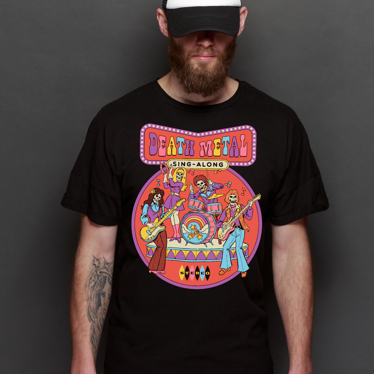 Death Metal Sing-Along T-shirt Funny Cartoon Tee