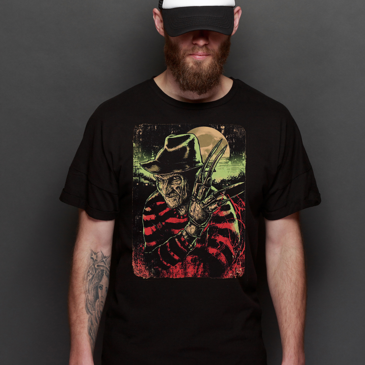 A Nightmare on Elm Street Freddy Krueger V3 Horror Movie T-Shirt Tee