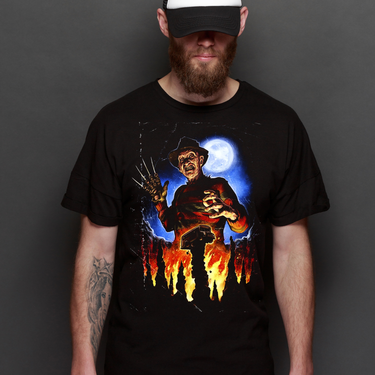 Freddy Krueger V5 Horror Movies T-Shirt Cotton Block Tee