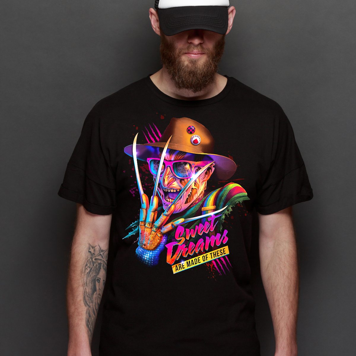 Freddy Krueger V3 Horror movies T-Shirt Cotton Block Tee