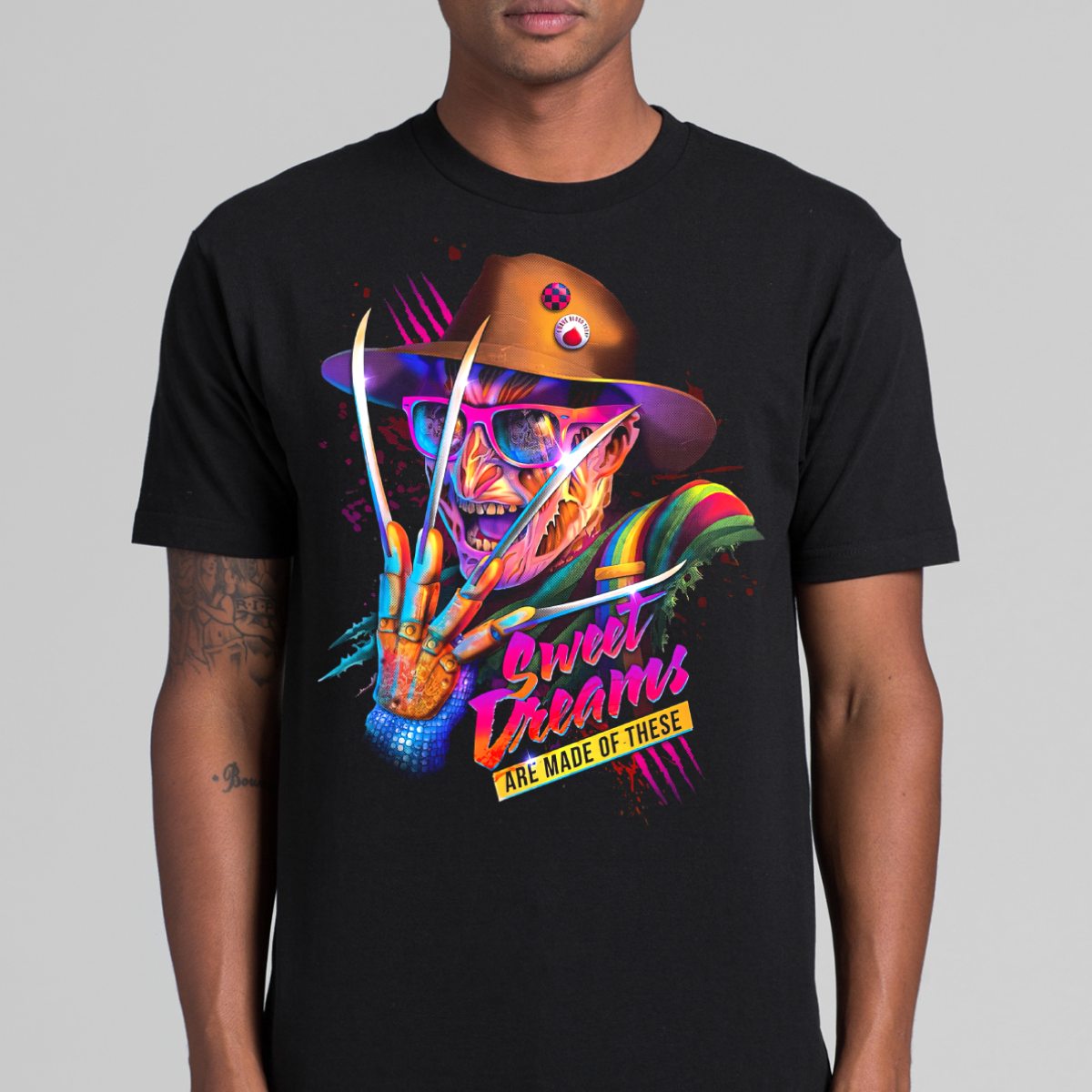 Freddy Krueger V3 Horror movies T-Shirt Cotton Block Tee