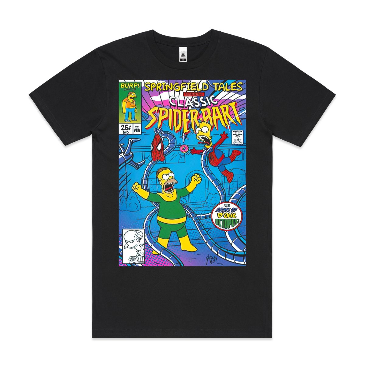 The Simpsons Spider Bart Funny T-Shirt Funny Tee