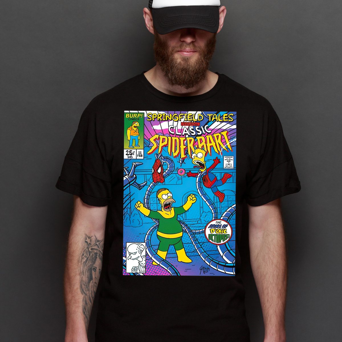The Simpsons Spider Bart Funny T-Shirt Funny Tee