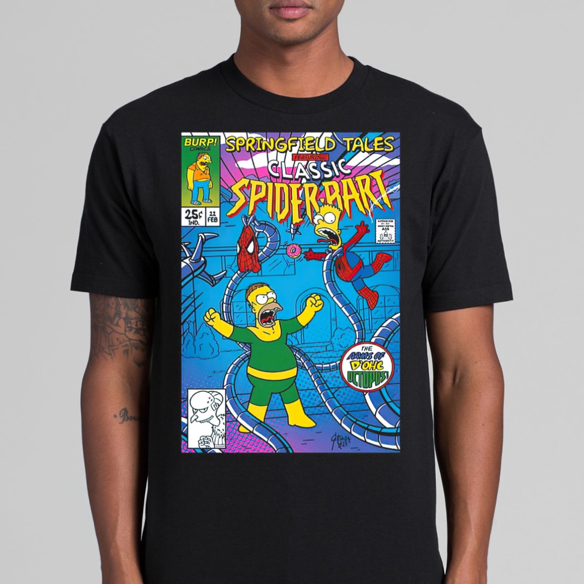 The Simpsons Spider Bart Funny T-Shirt Funny Tee