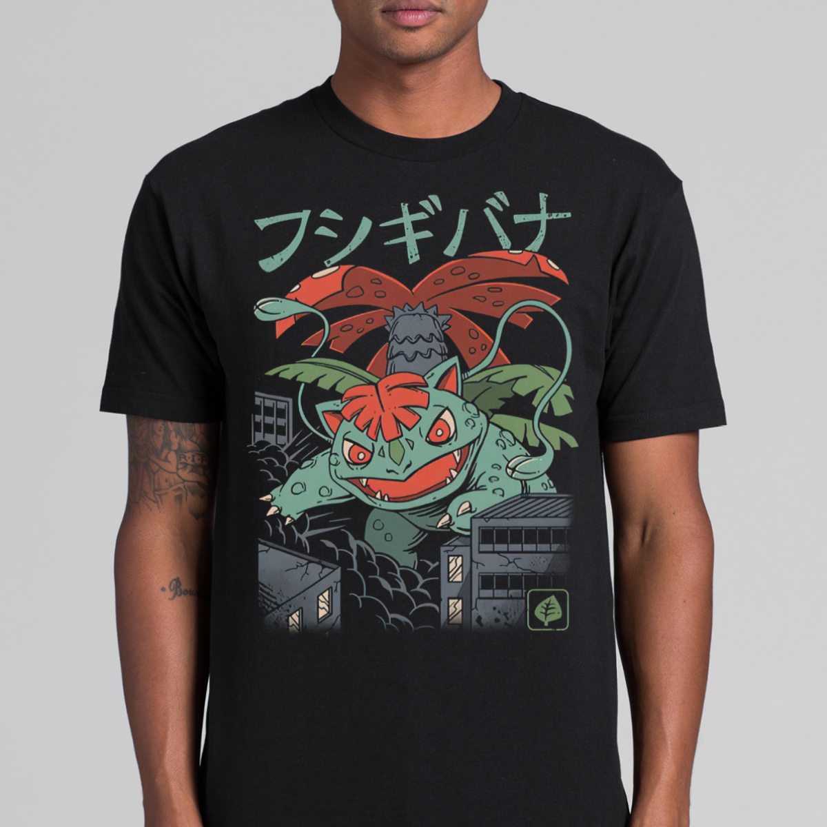 Pokemon Venusaur T-Shirt Cotton Block Tee Japanese anime
