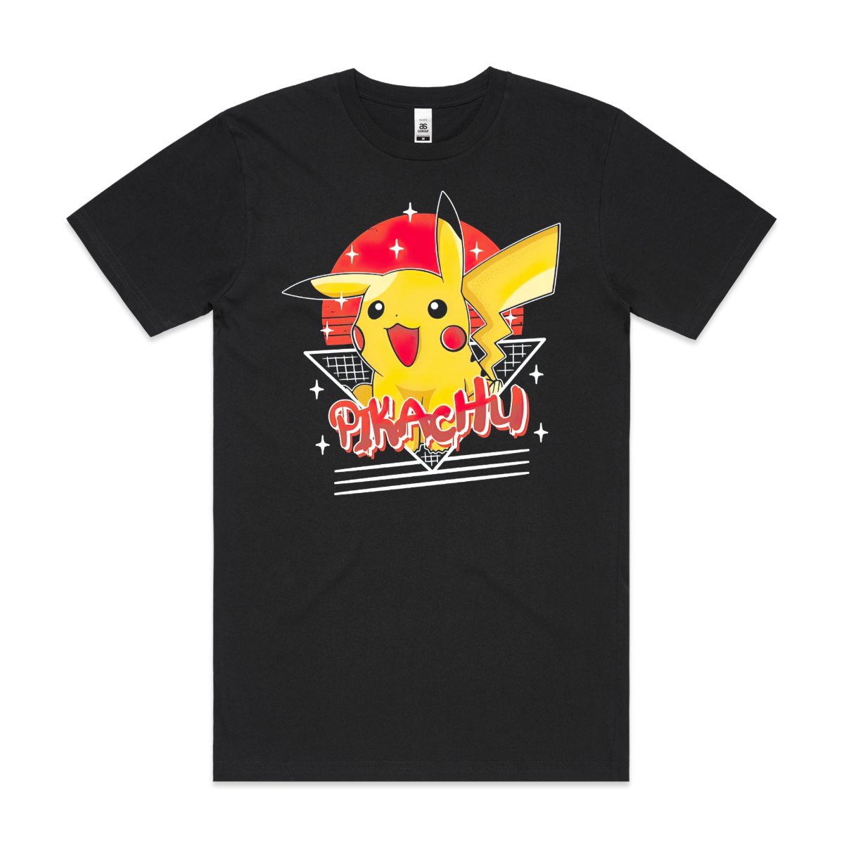 Pokemon Pikachio T-Shirt Cotton Block Tee Japanese Anime