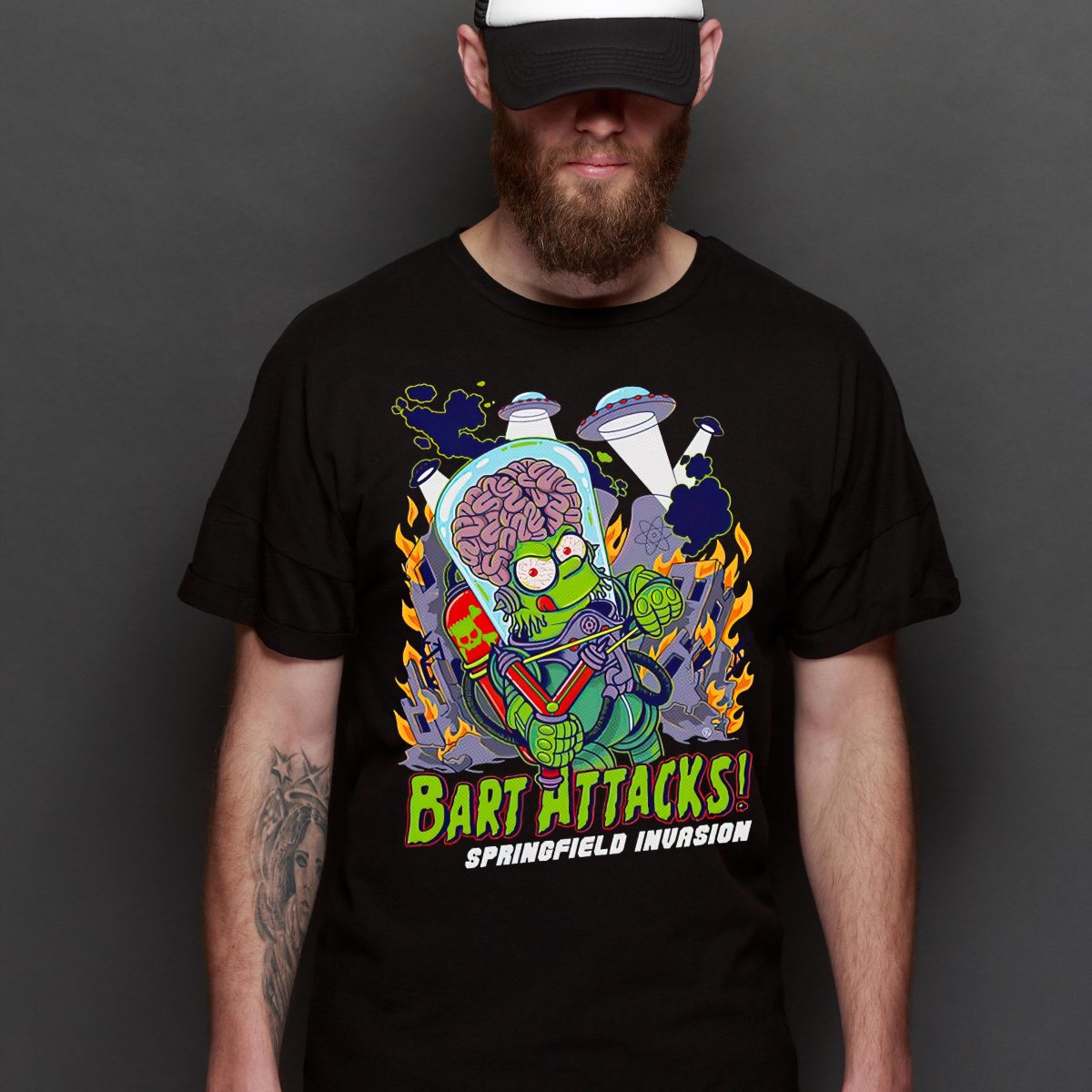 The Simpsons Bart Attack T-Shirt Funny Tee