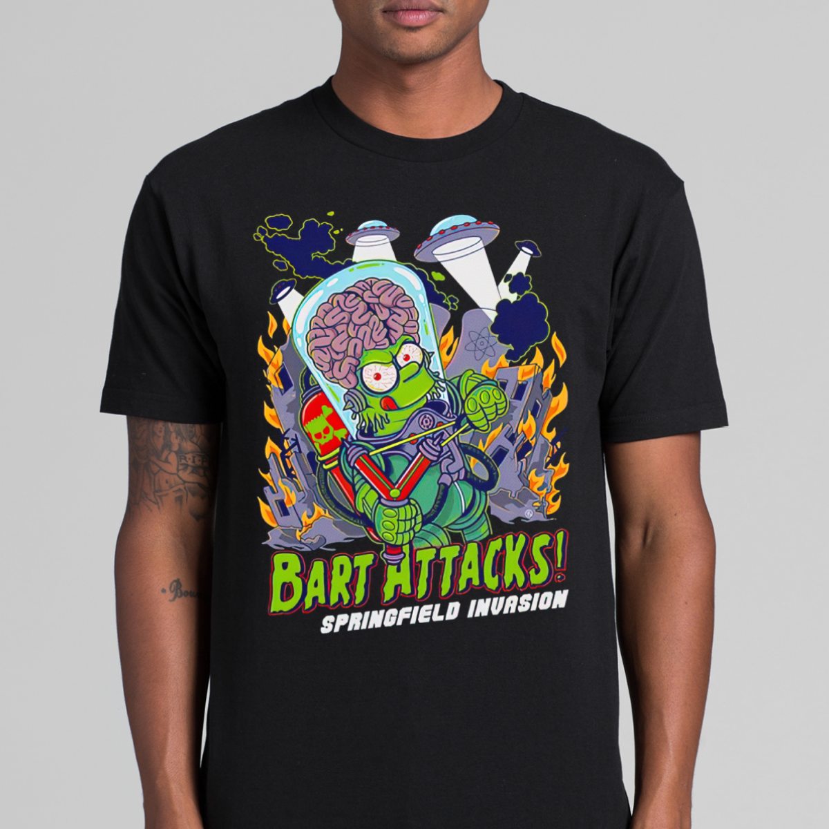 The Simpsons Bart Attack T-Shirt Funny Tee