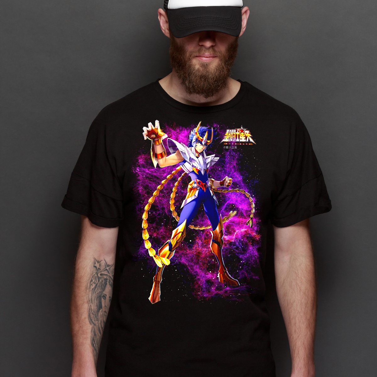 Saint Seiya Phoenix Nero T-Shirt Japanese Anime Tee
