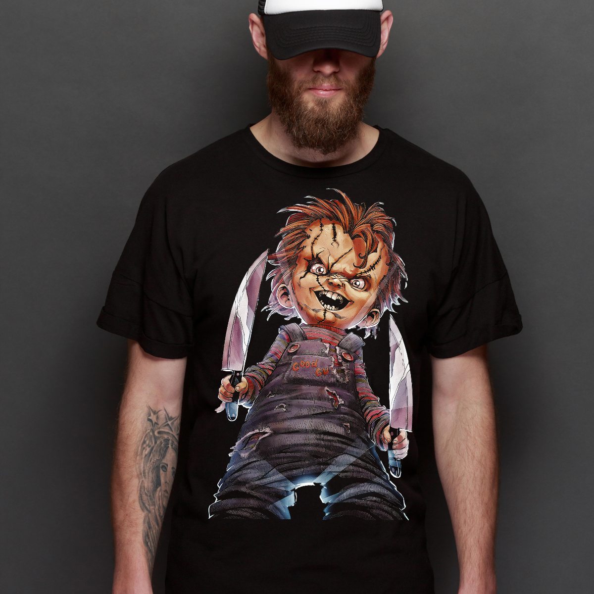 horror movies Chucky T-Shirt Cotton Block Tee