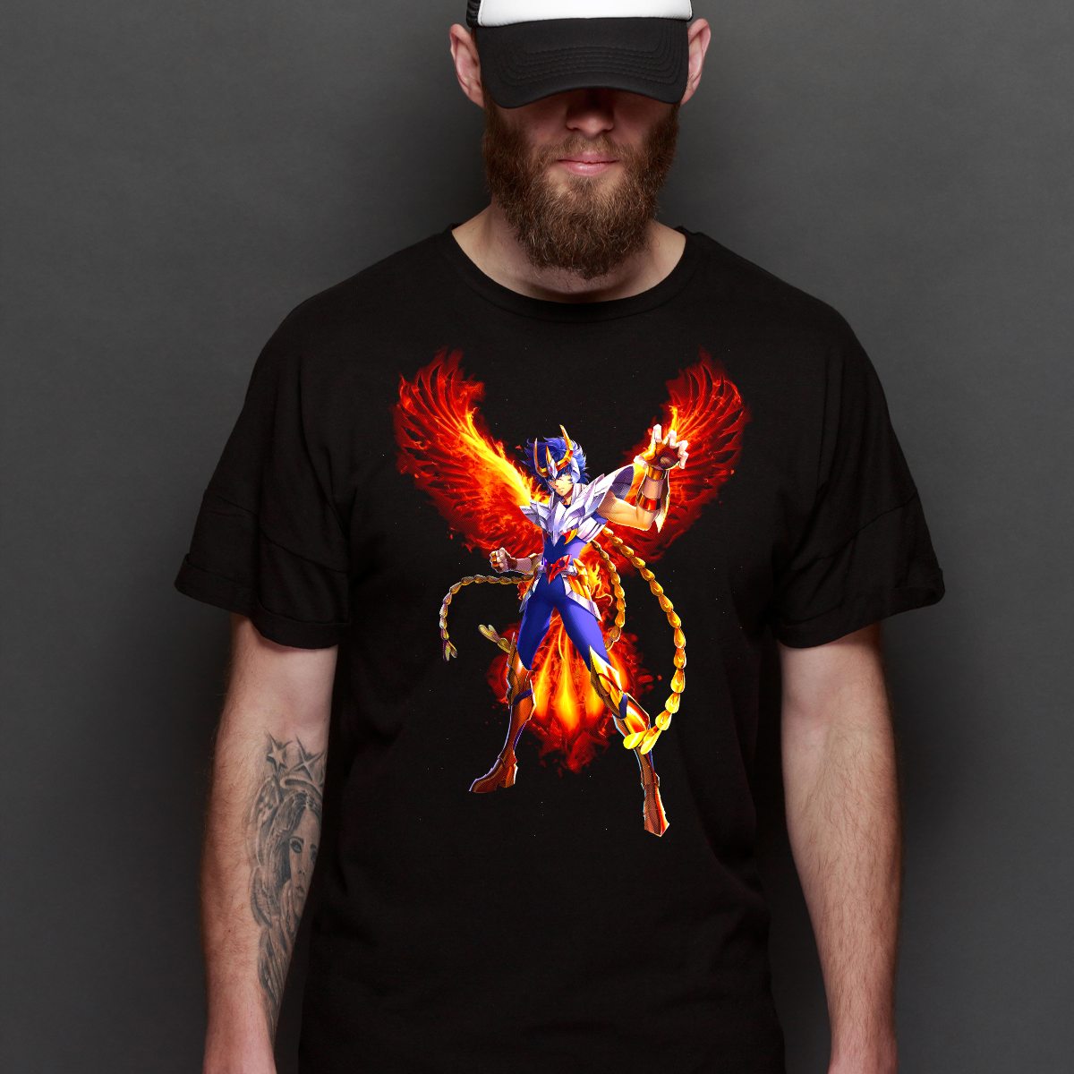 Saint Seiya Phoenix Nero V2 T-Shirt Japanese Anime Tee