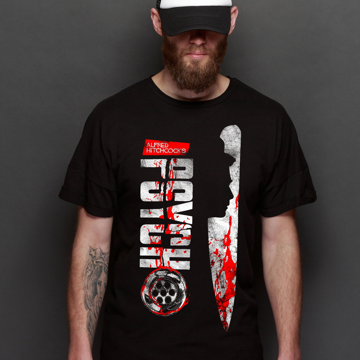 Alfred Hitchcock Pyscho V2 T-shirt Horror Movie Tee
