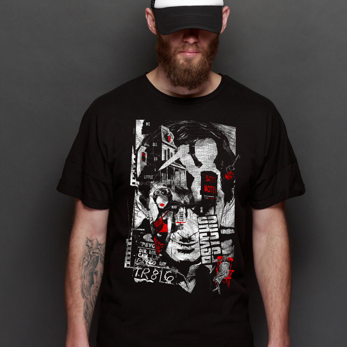 Alfred Hitchcock Pyscho T-shirt Horror Movie Tee