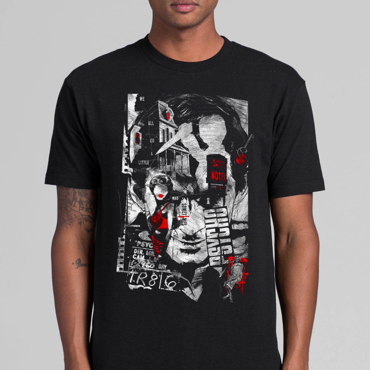 Alfred Hitchcock Pyscho T-shirt Horror Movie Tee