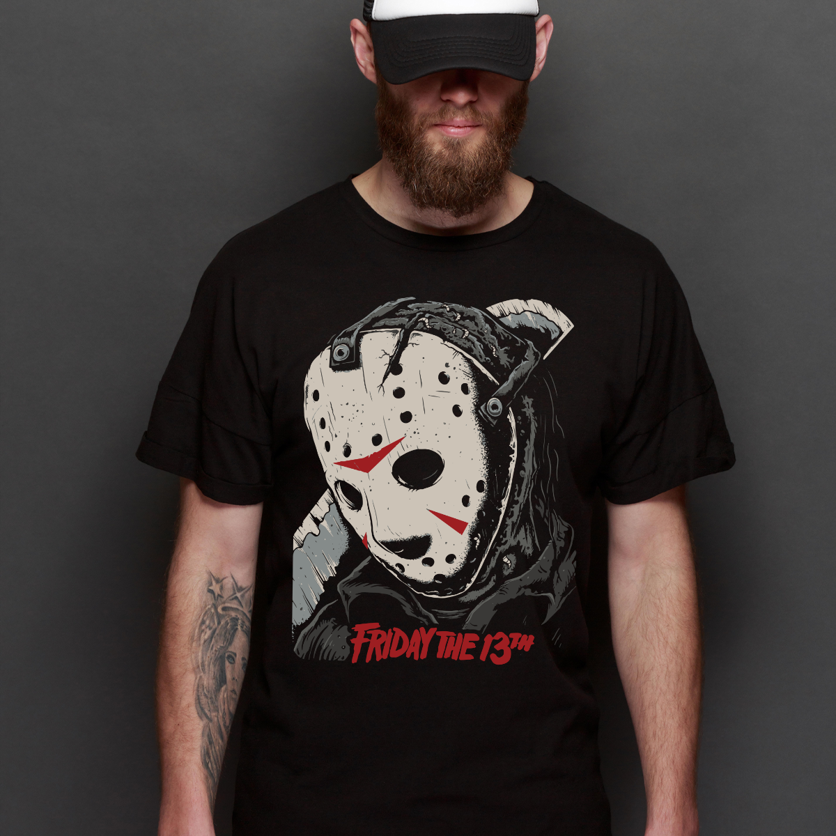 Friday the 13th V2 Horror movies T-Shirt Cotton Block Tee