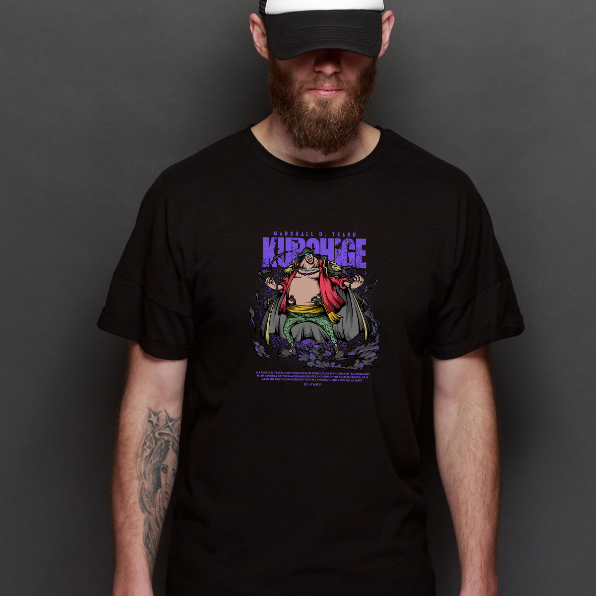 One Piece Kurohige Marshall D. Teach T-Shirt Japanese Anime Tee