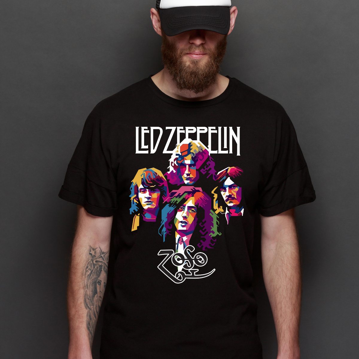 Led Zeppelin V5 T-shirt Artist Family Music Rock And Roll Tee