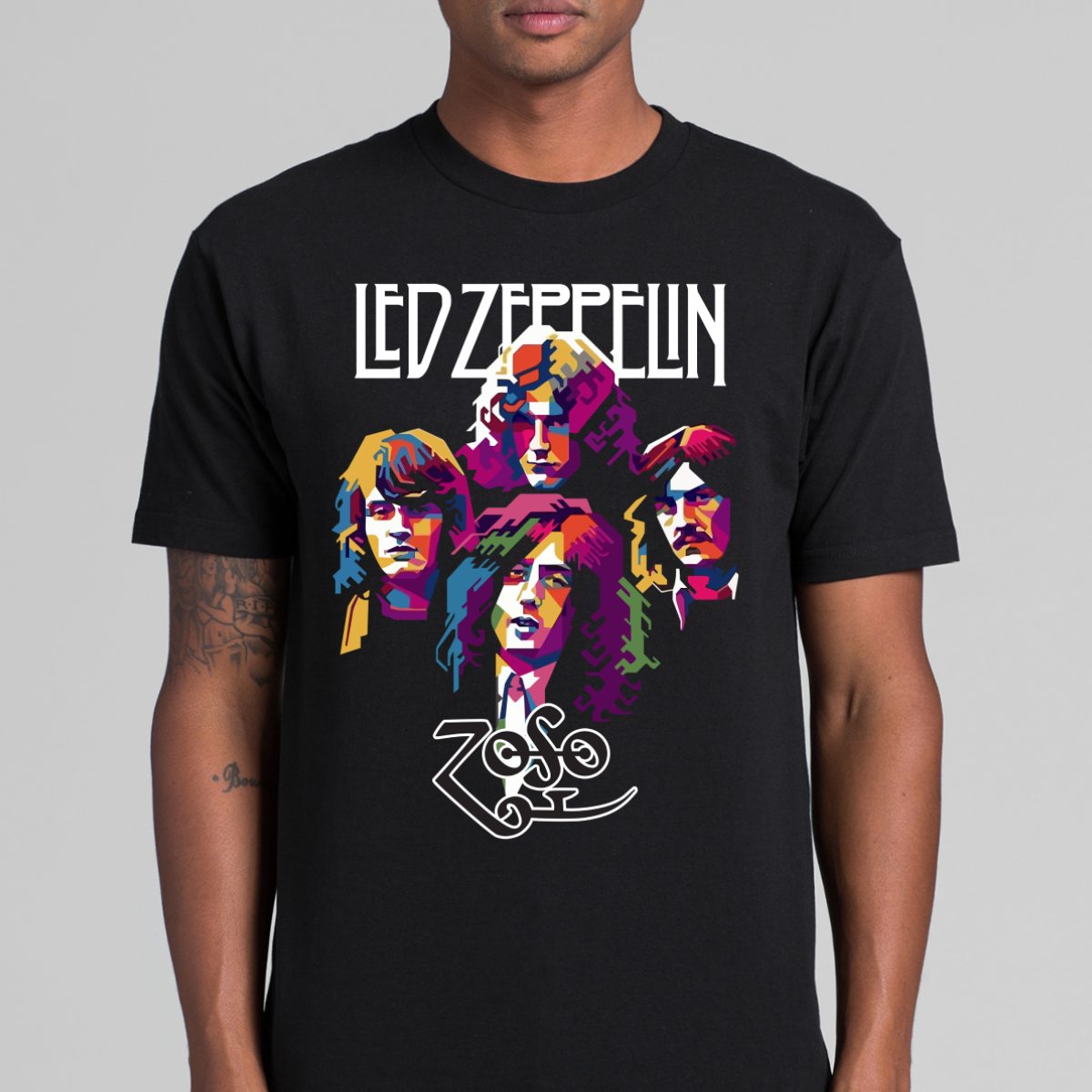Led Zeppelin V5 T-shirt Artist Family Music Rock And Roll Tee
