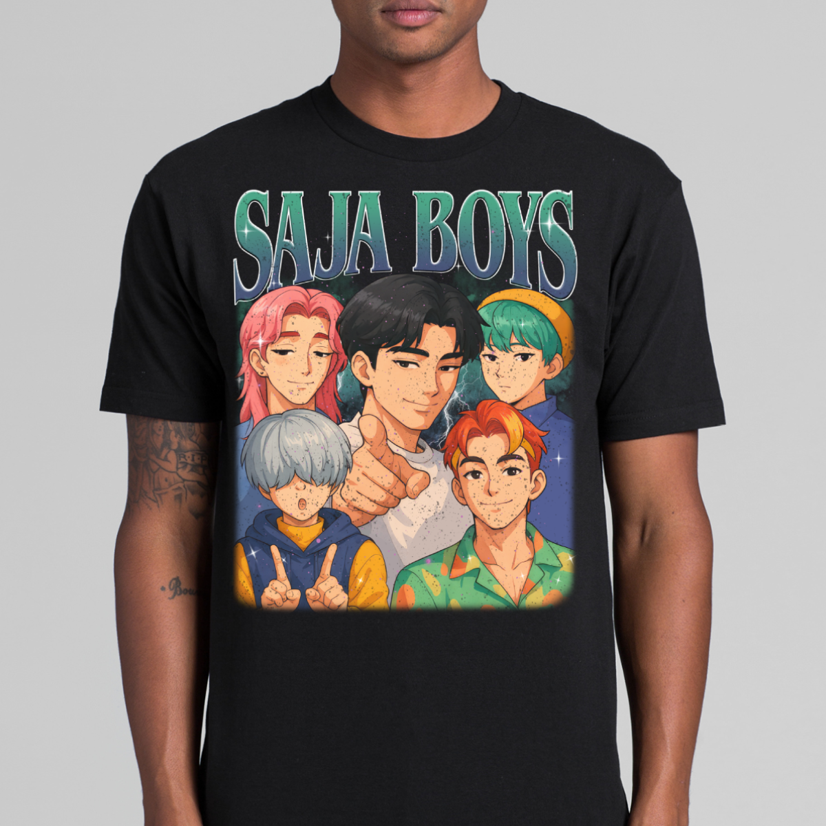 Saja Boys K-pop Demon Hunters V21 T-shirt Animation Movie Tee