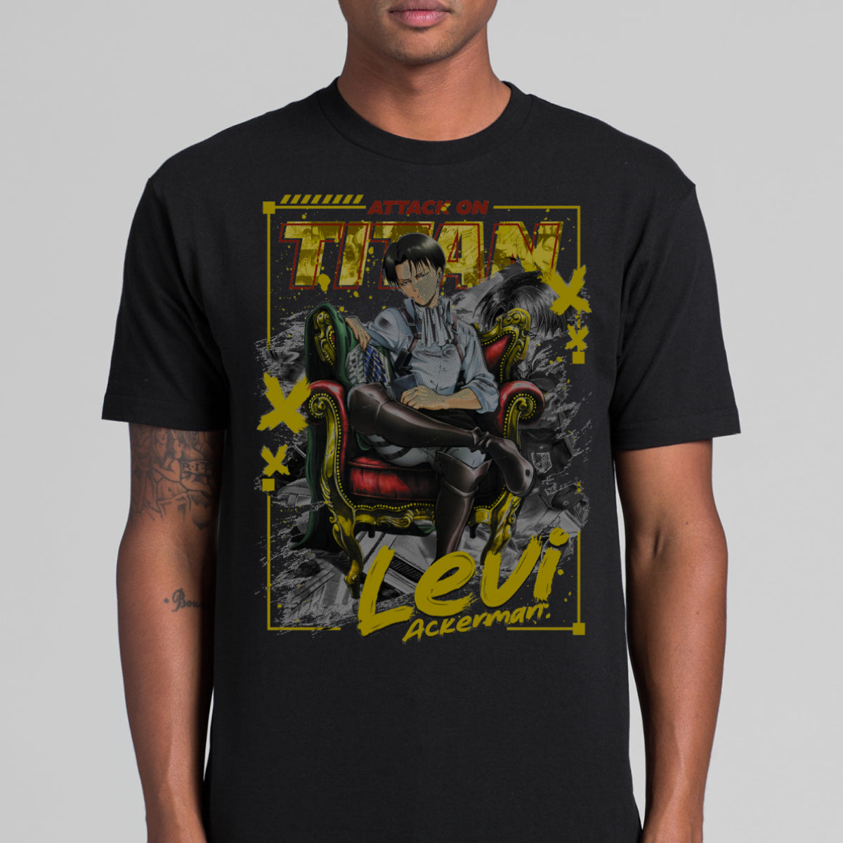 Attack on Titan Levi Ackerman V3 T-shirt Japanese anime Tee