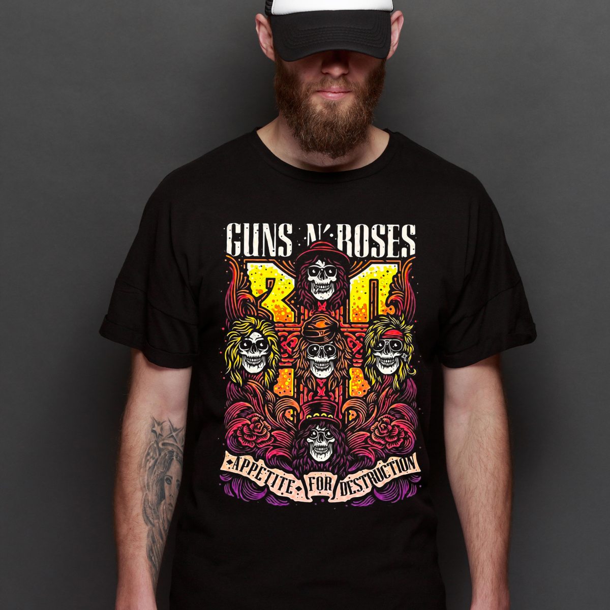 Guns N' Roses V15 T-Shirt Band Family Tee Music Rock And Roll