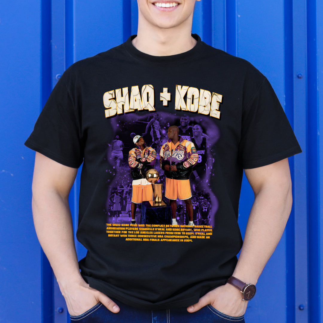 Shaq And Kobe NBA T-Shirt Sport Athlete Family Tee