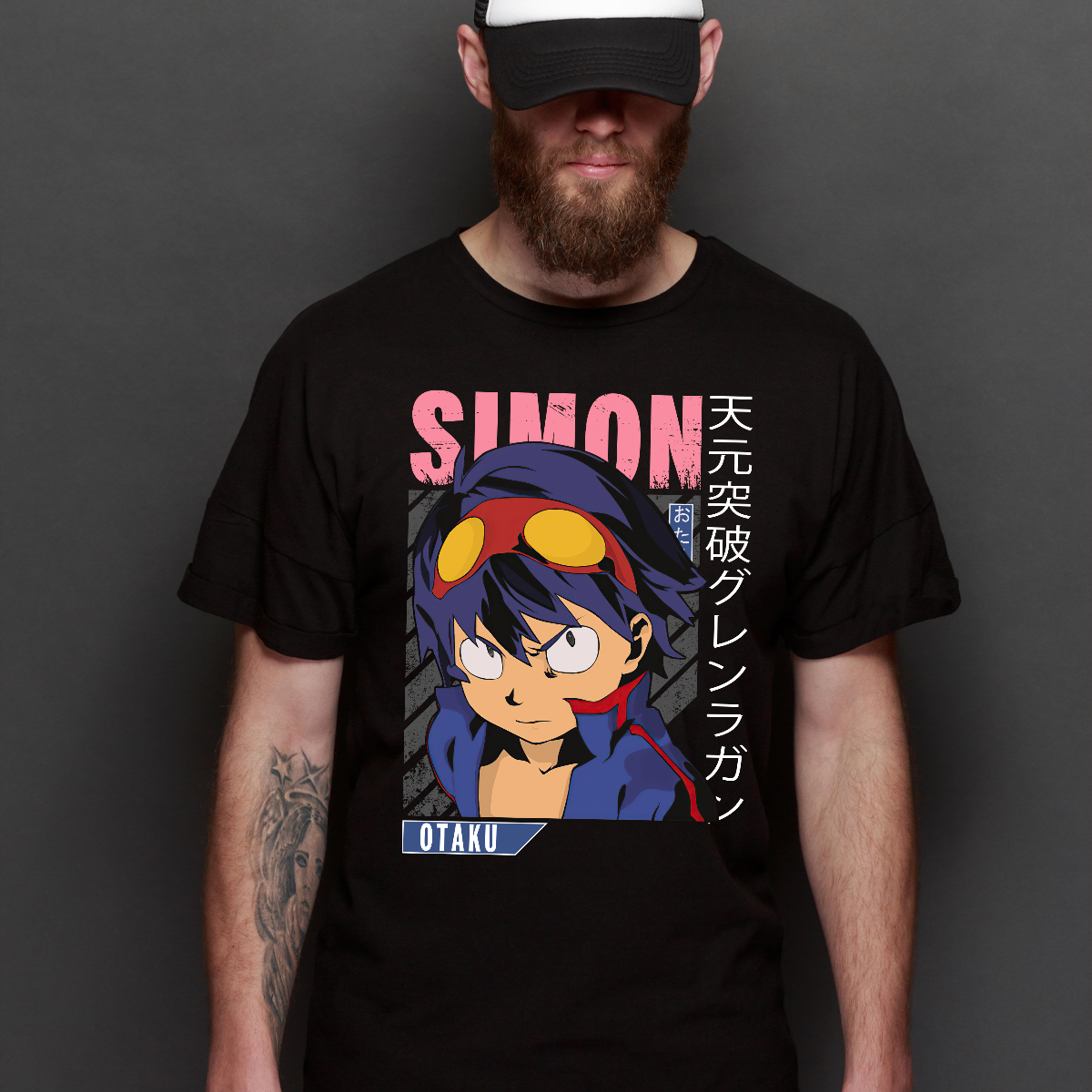 Tengen Toppa Gurren Lagann Simon V4 T-Shirt Japanese Anime Tee