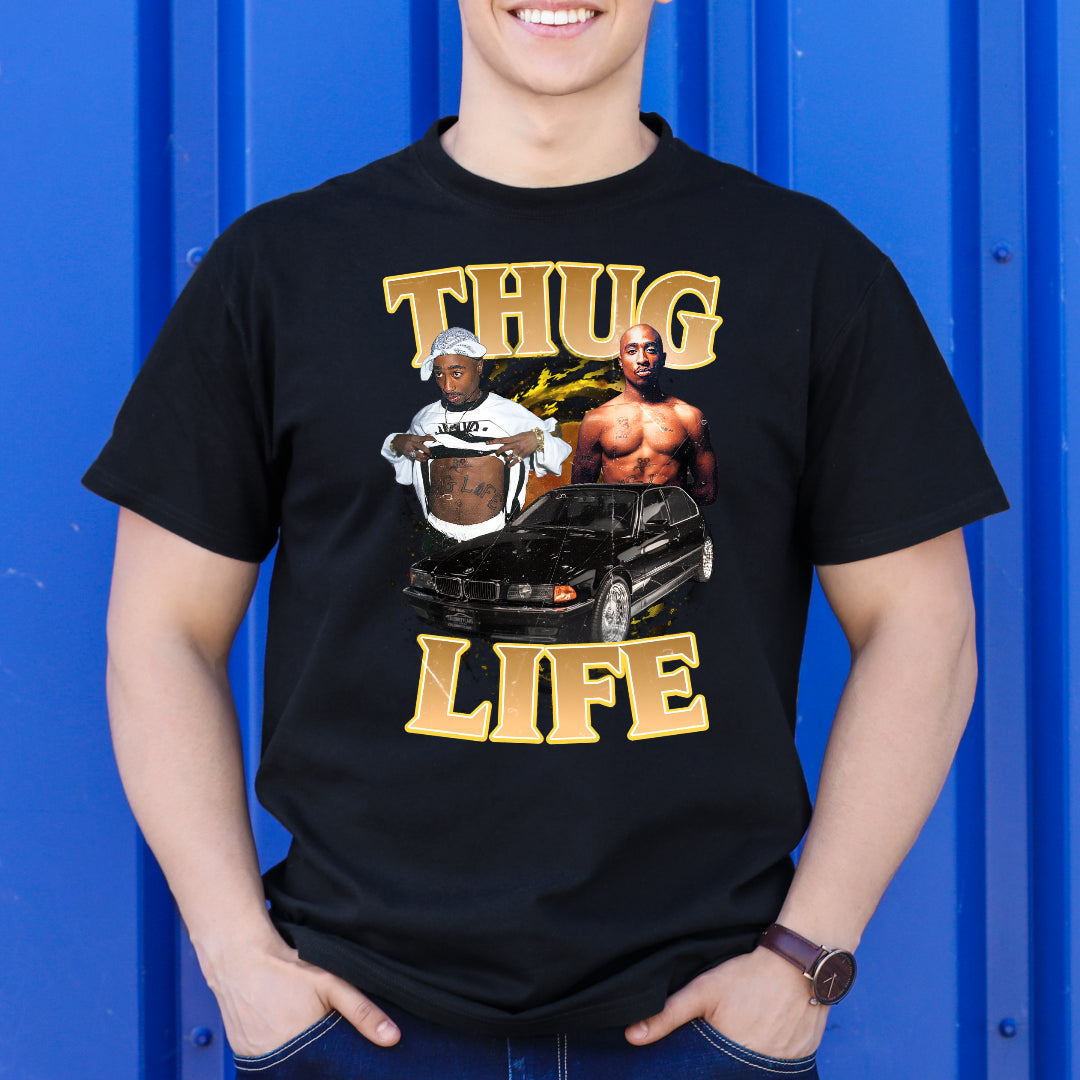 2 PAC V6 Thug Life T-Shirt Rapper Family Fan Music Hip Hop Culture