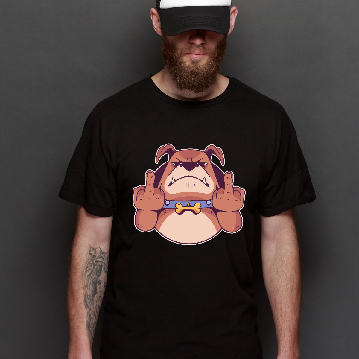 Dog Middle Finger T-Shirt T-shirt Dog Tee