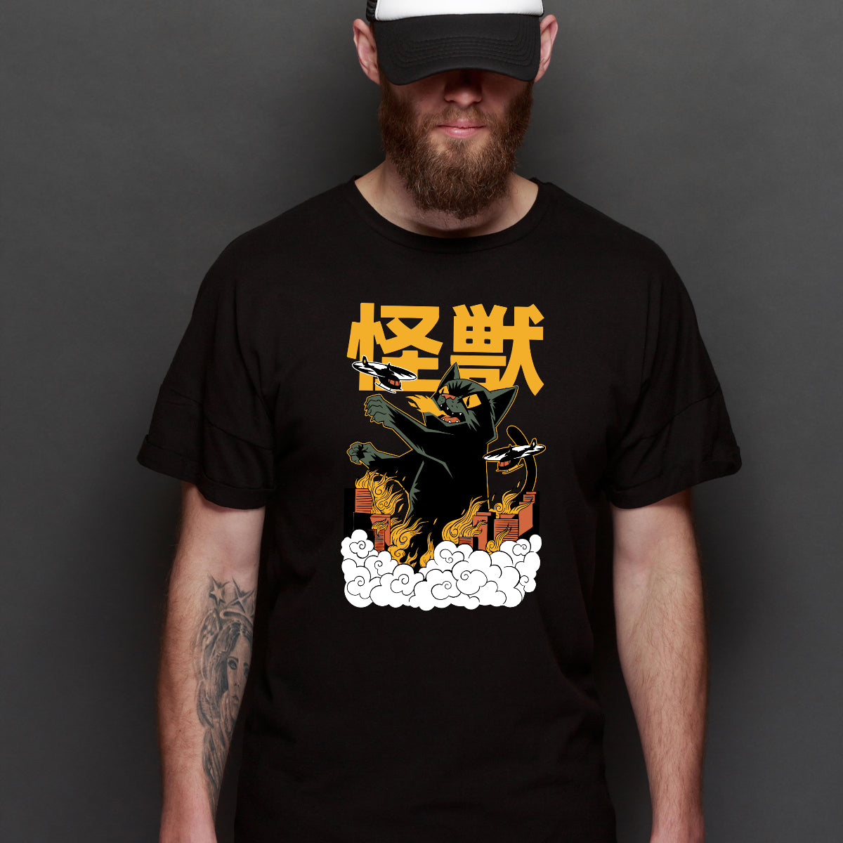 Kaiju Catzilla Monster T-Shirt Funny Tee