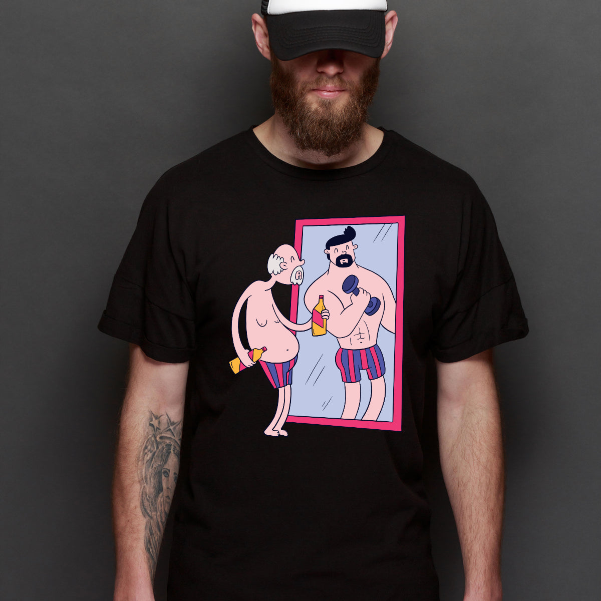 Old man mirror men's T-Shirt Funny Tee