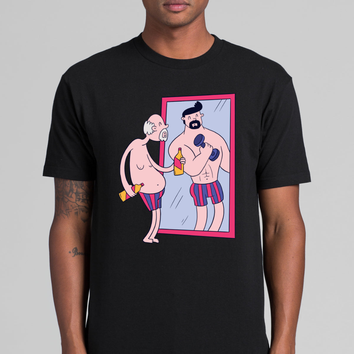 Old man mirror men's T-Shirt Funny Tee