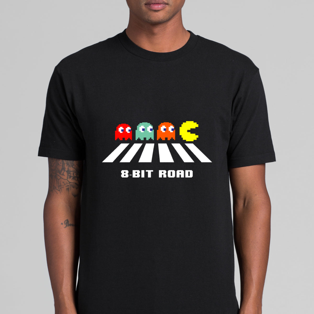 Pacman Beatles 8-Bit Road T-shirt Arcade Game Tee