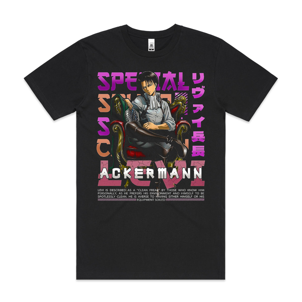 Attack on Titan Levi Ackerman V4 T-shirt Japanese anime Tee