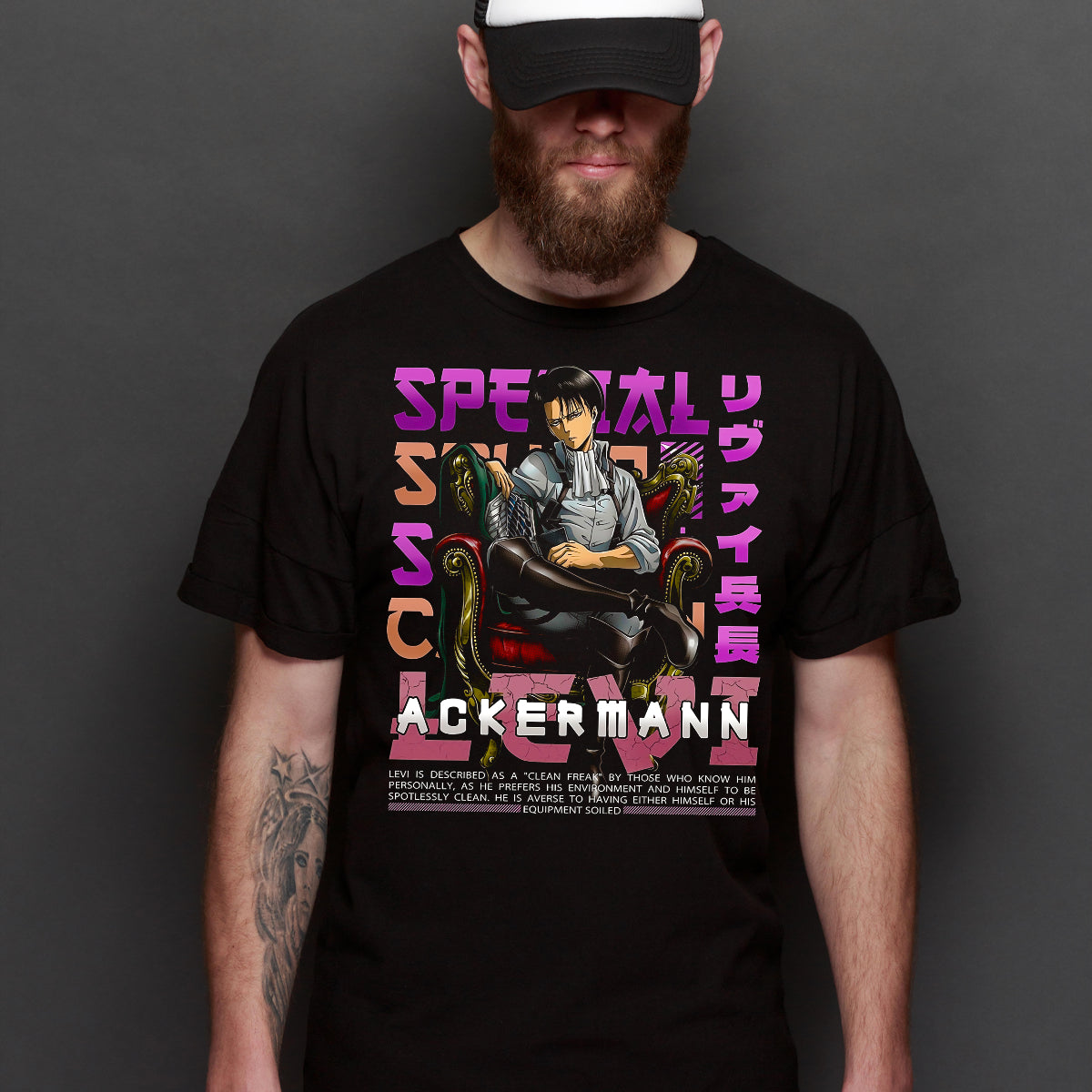 Attack on Titan Levi Ackerman V4 T-shirt Japanese anime Tee