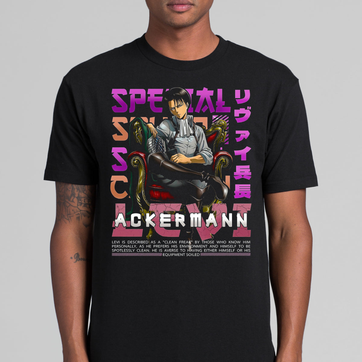 Attack on Titan Levi Ackerman V4 T-shirt Japanese anime Tee