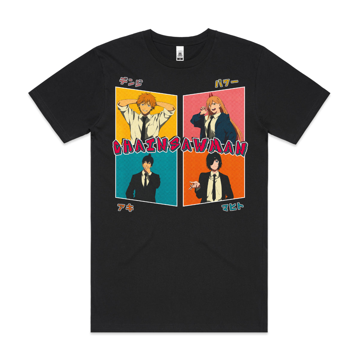Chainsaw Man V2 T-Shirt Cotton Block Tee Japanese anime Tee