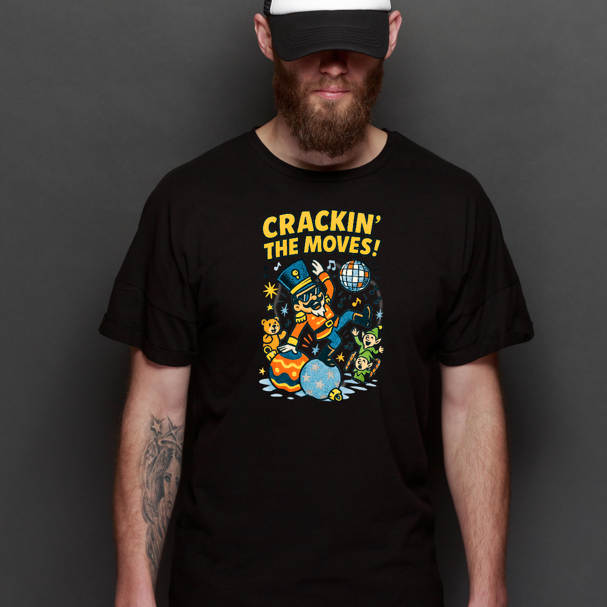 Crackin' The Moves! Christmas T-Shirt Cartoon Tee