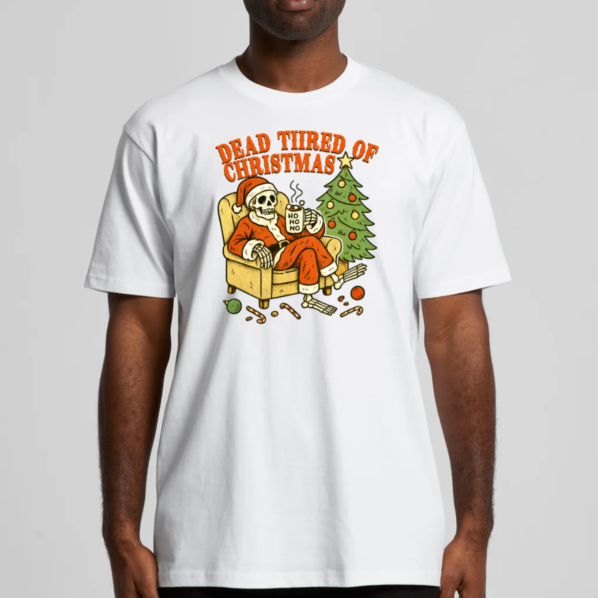 Dead Tired Of Christmas T-Shirt Cartoon Tee
