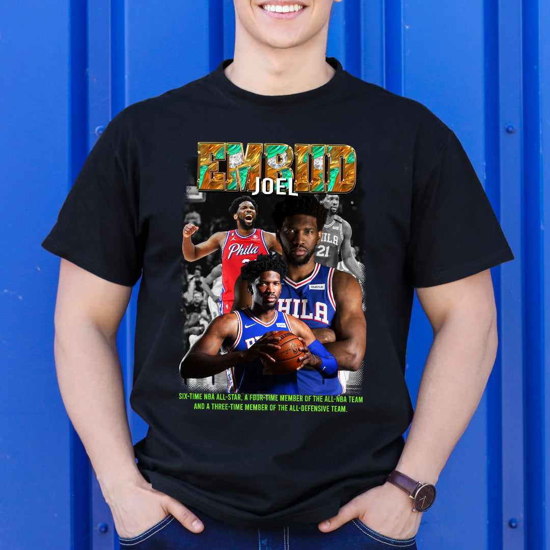 Joel Embiid NBA V9 T-Shirt Sport Athlete Family Tee