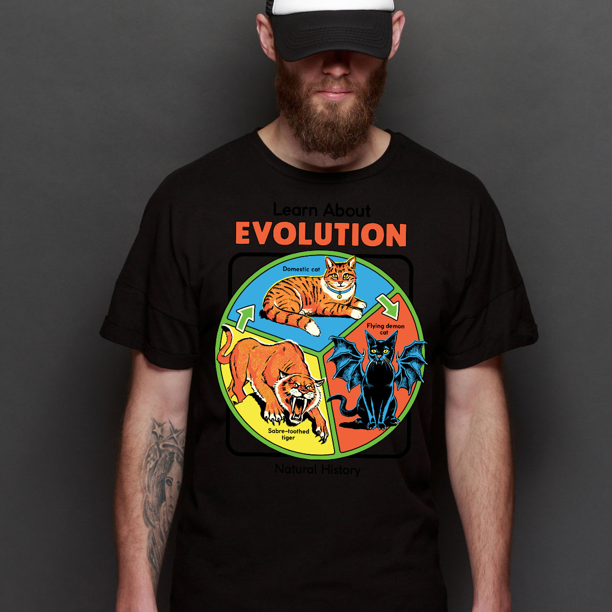 Learn About Evolution T-shirt Funny Cartoon Tee