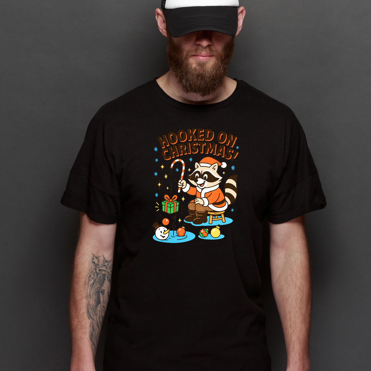 Hooked On Christmas T-Shirt Cartoon Tee