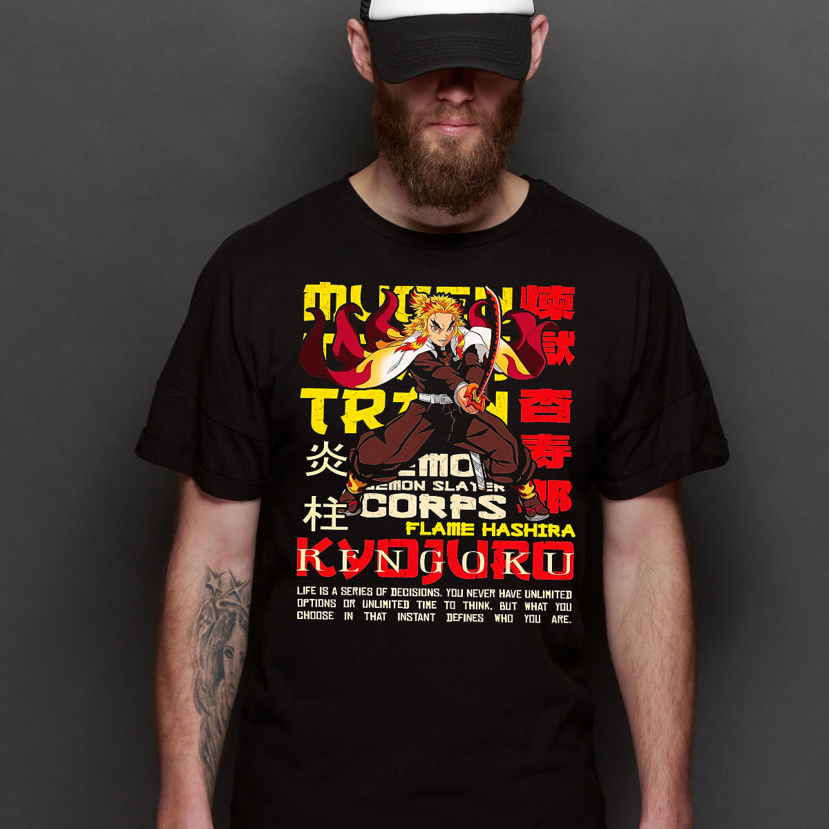 Demon Slayer Kyojuro Rengoku Ver9 T-Shirt Japanese Anime Tee