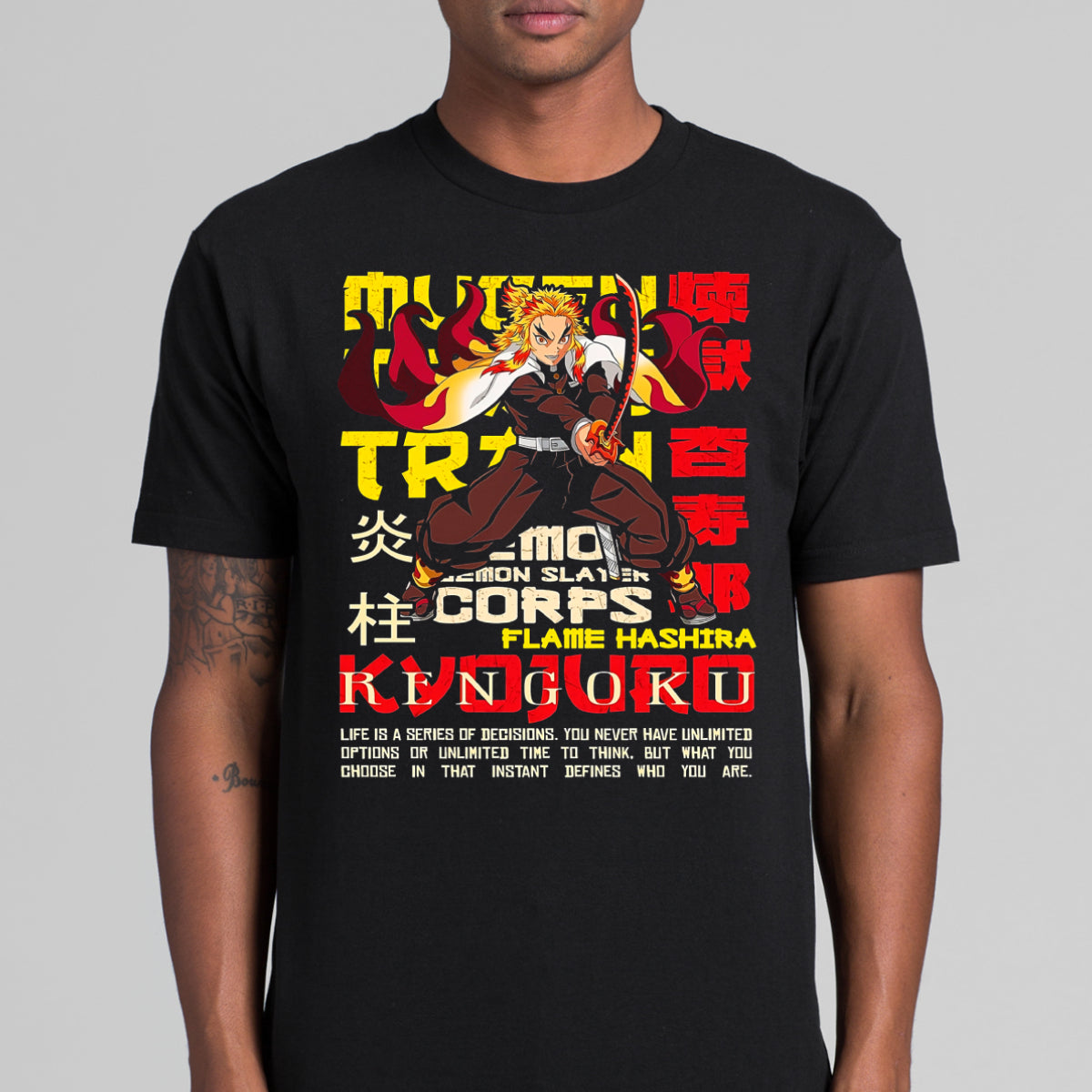 Demon Slayer Kyojuro Rengoku Ver9 T-Shirt Japanese Anime Tee