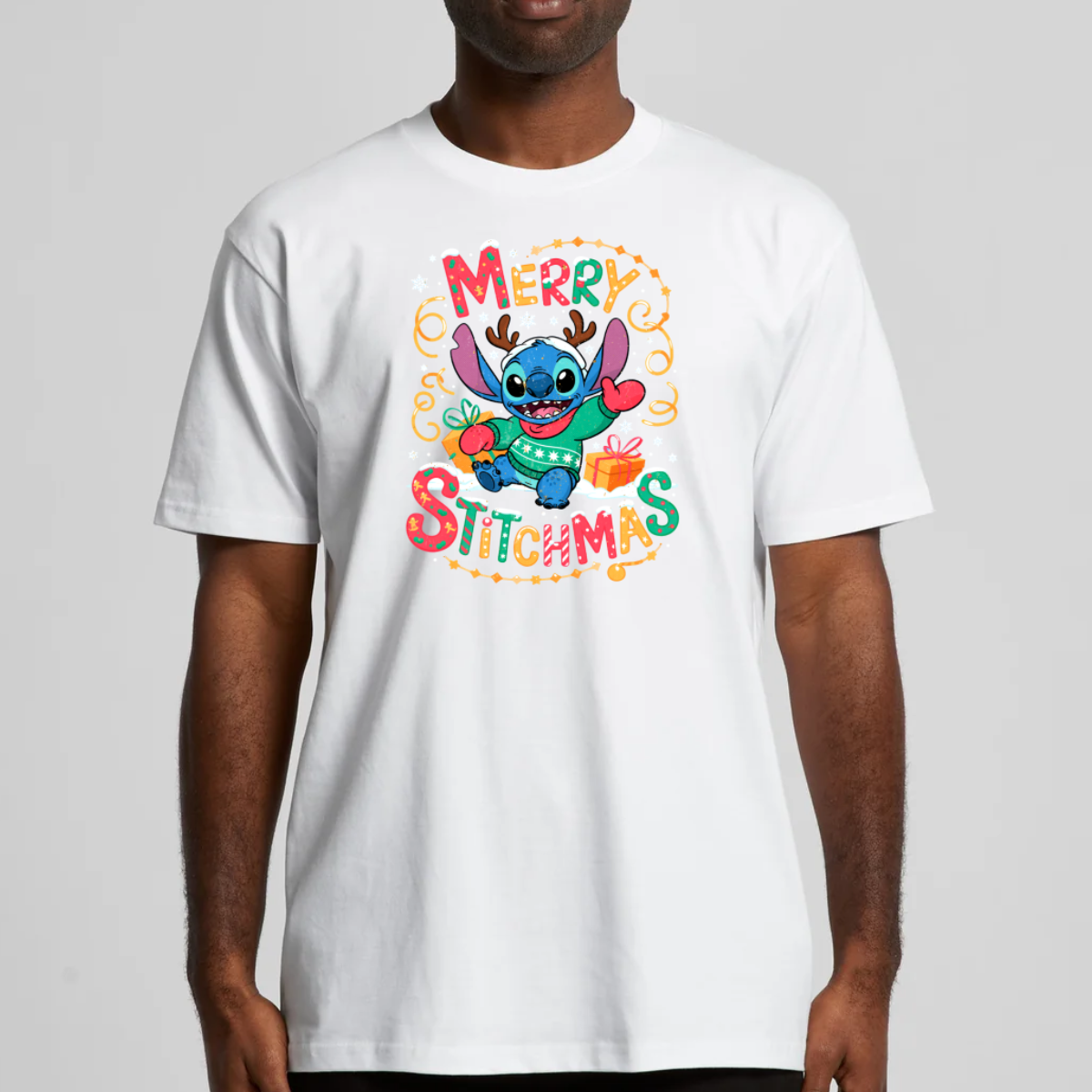 Merry Stitchmas Christmas T-Shirt Cartoon Tee