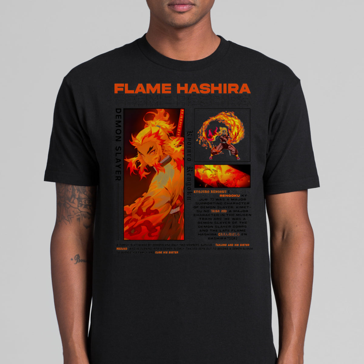 Demon Slayer Kyojuro Rengoku Ver8 T-Shirt Japanese Anime Tee