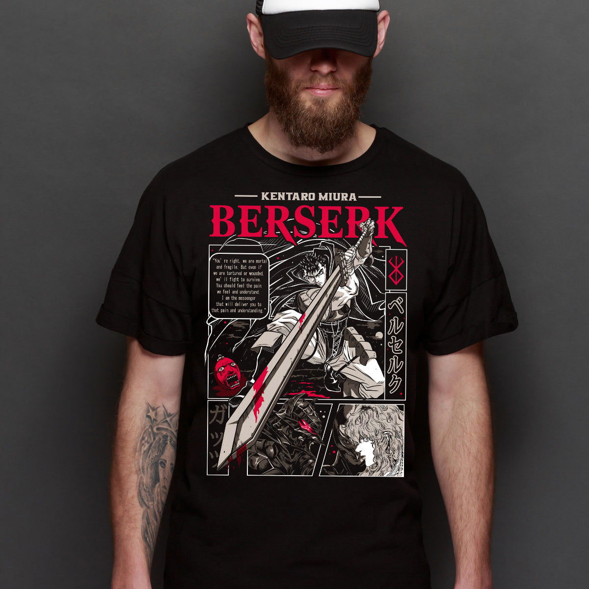 Berserk V6 T-Shirt Cotton Block Tee Japanese Anime