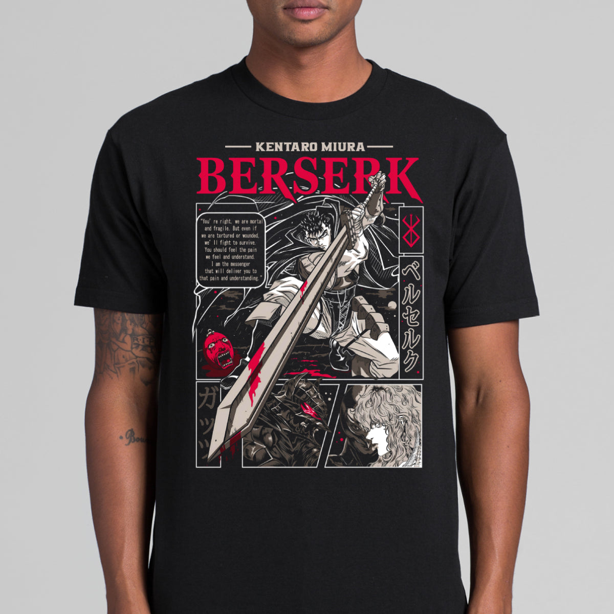 Berserk V6 T-Shirt Cotton Block Tee Japanese Anime